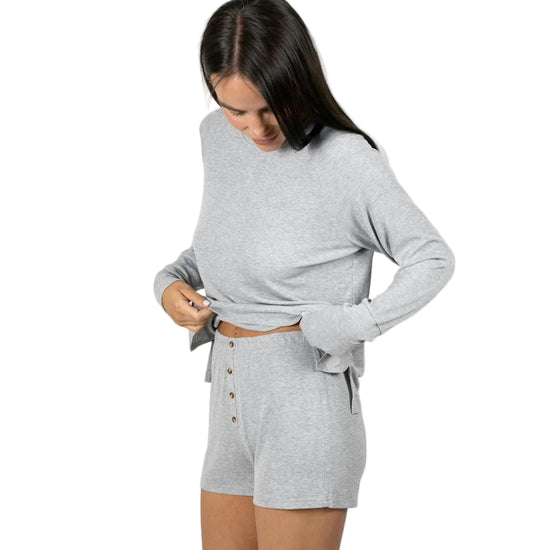 Aspen Dream Ribbed Long Sleeve Short Set