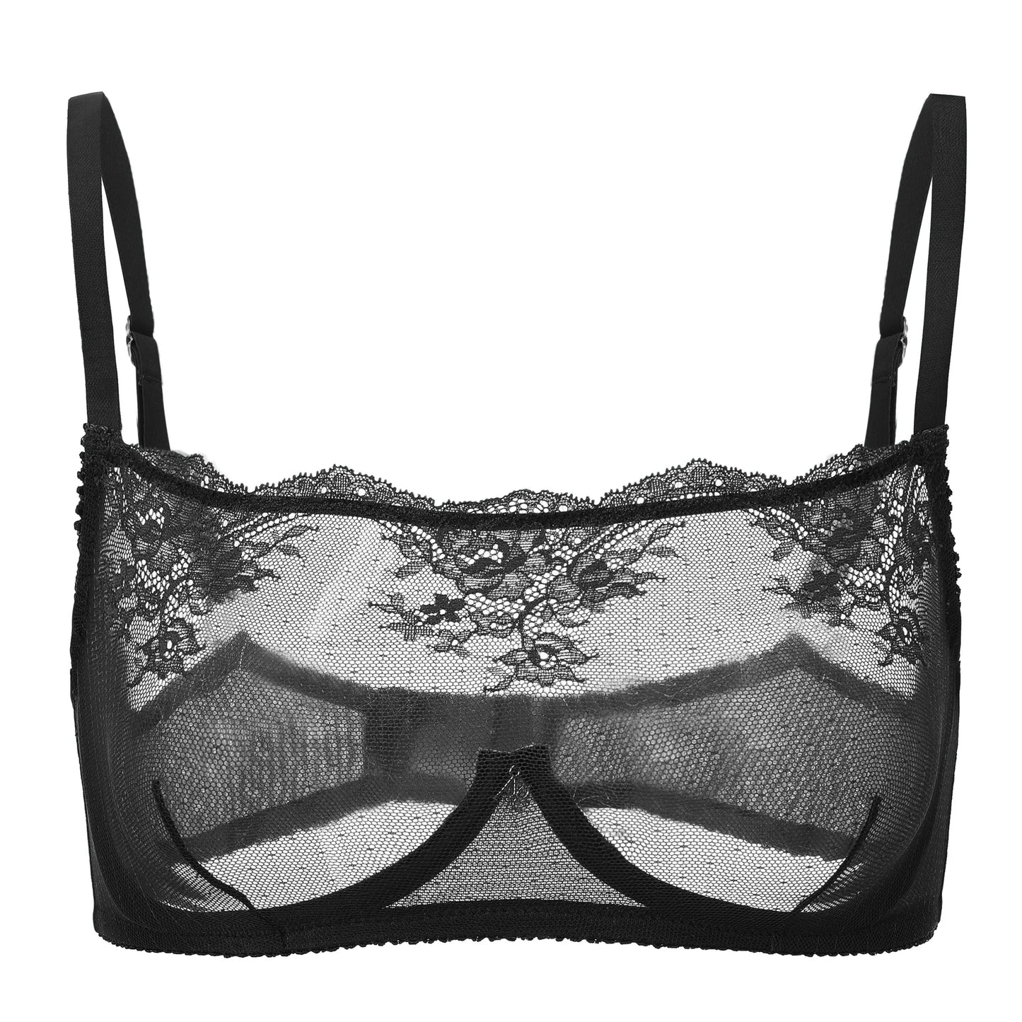 Amour d'Agnette Kim High Neck Sheer Lace Underwire