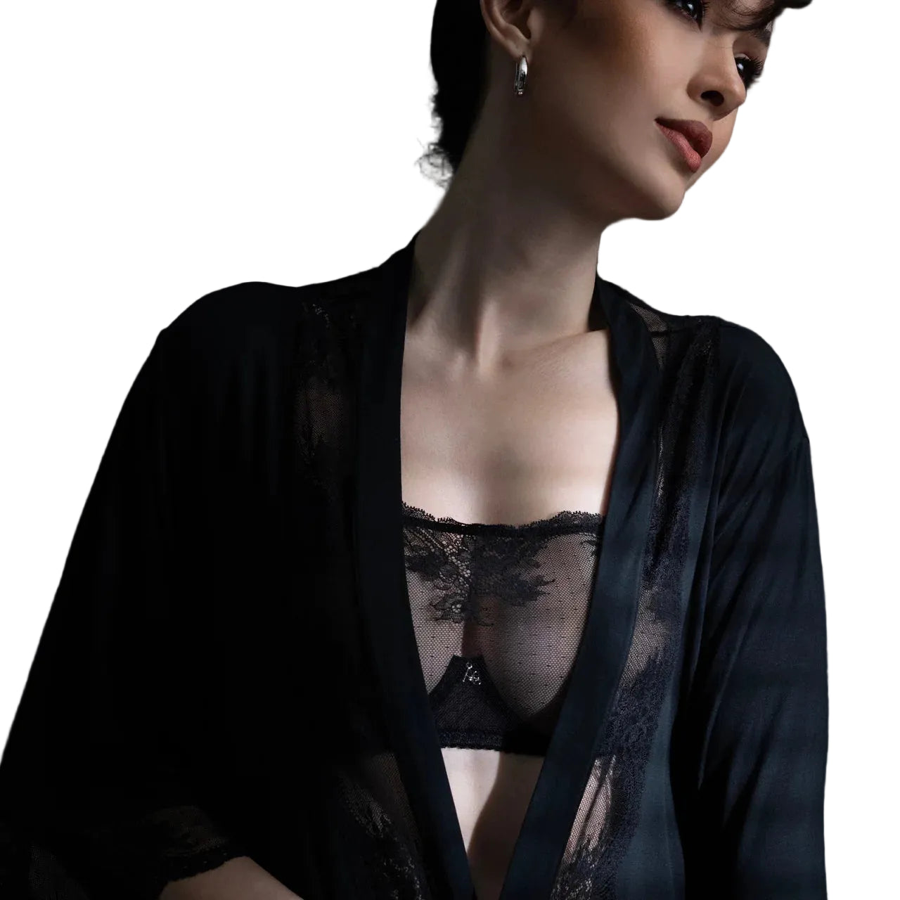 Amour d'Agnette Kim High Neck Sheer Lace Underwire