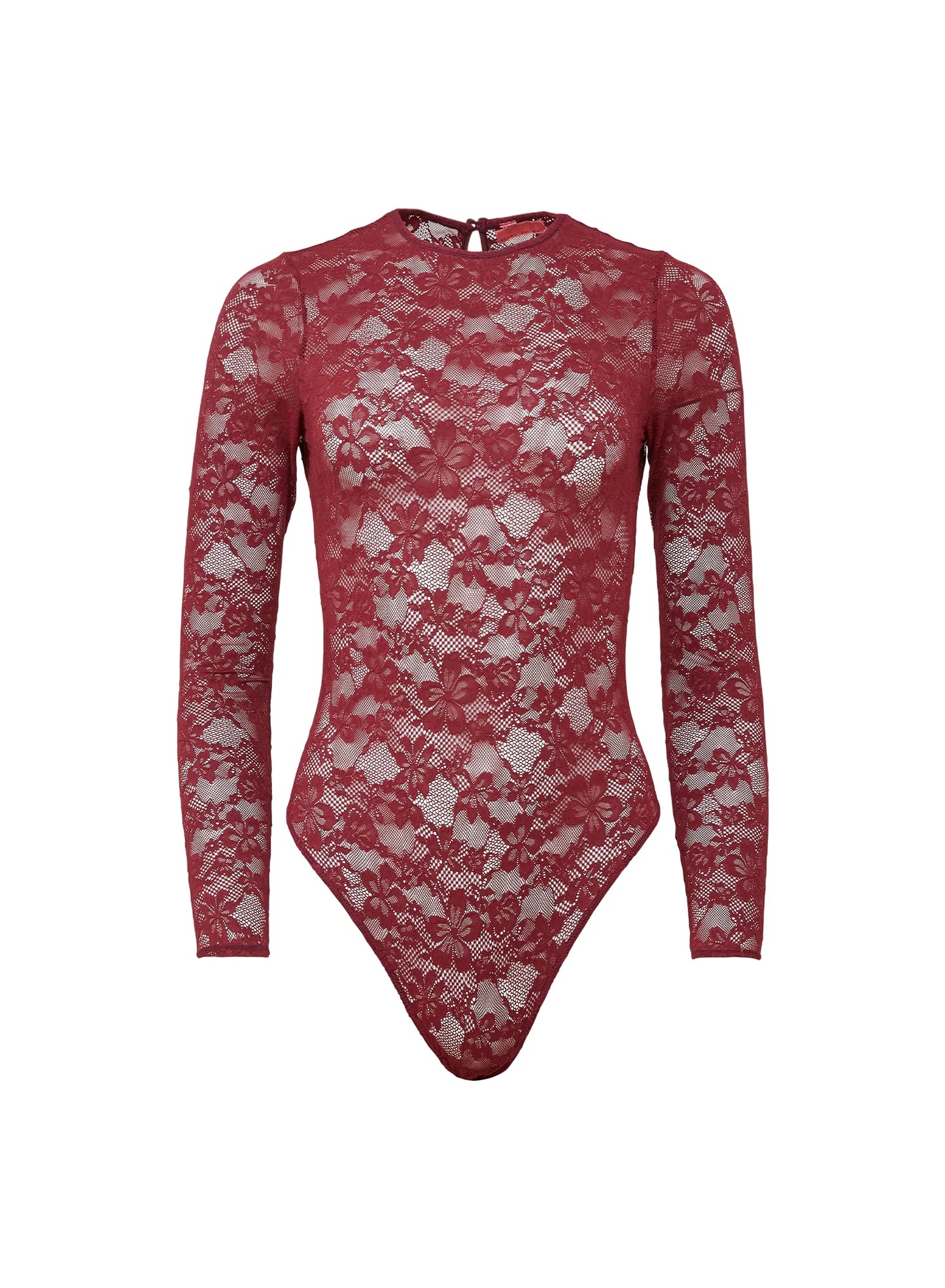 Fleur Du Mal Le Stretch Lace Long Sleeve Bodysuit
