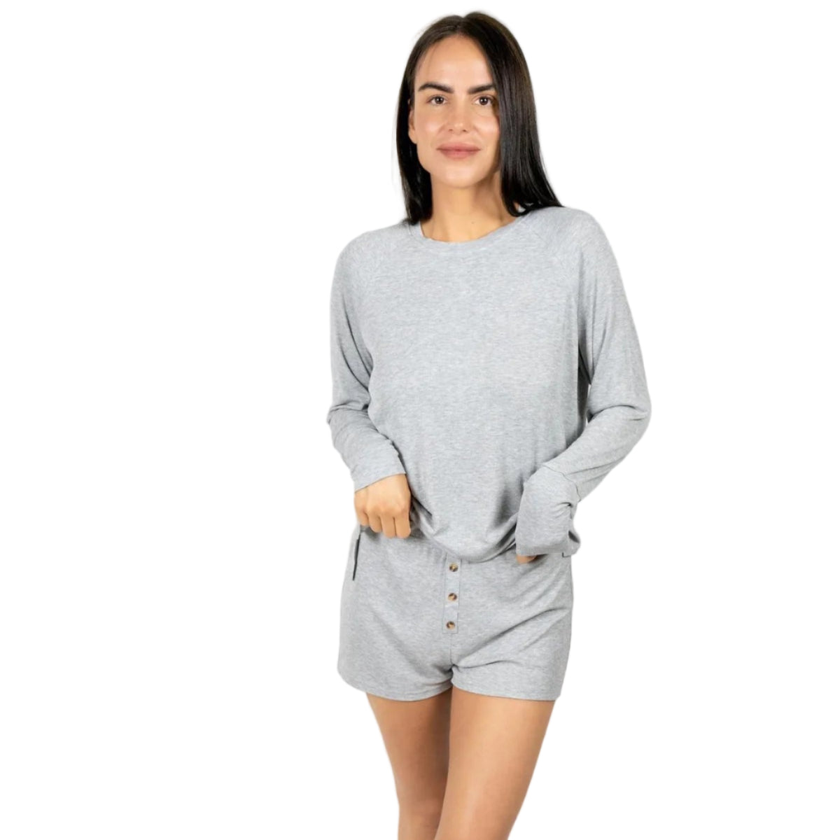 Aspen Dream Ribbed Long Sleeve Short Set
