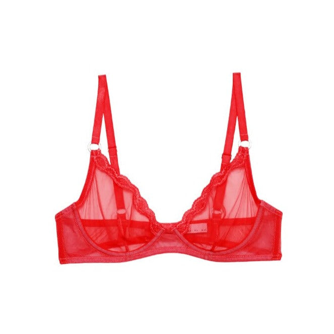 Fleur Du Mal Sheer Tulle Demi Bra
