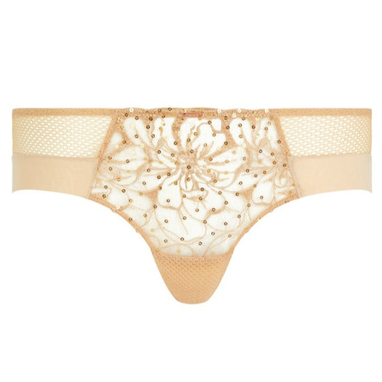 Chantelle Fleurs Signature Hipster in Toffee Sequins