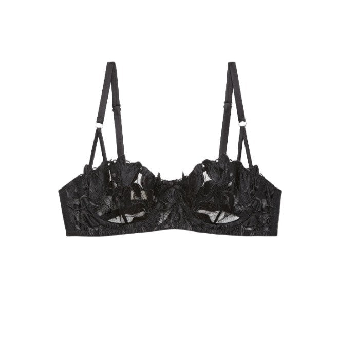 Fleur Du Mal Lily Embroidery Balconette Bra